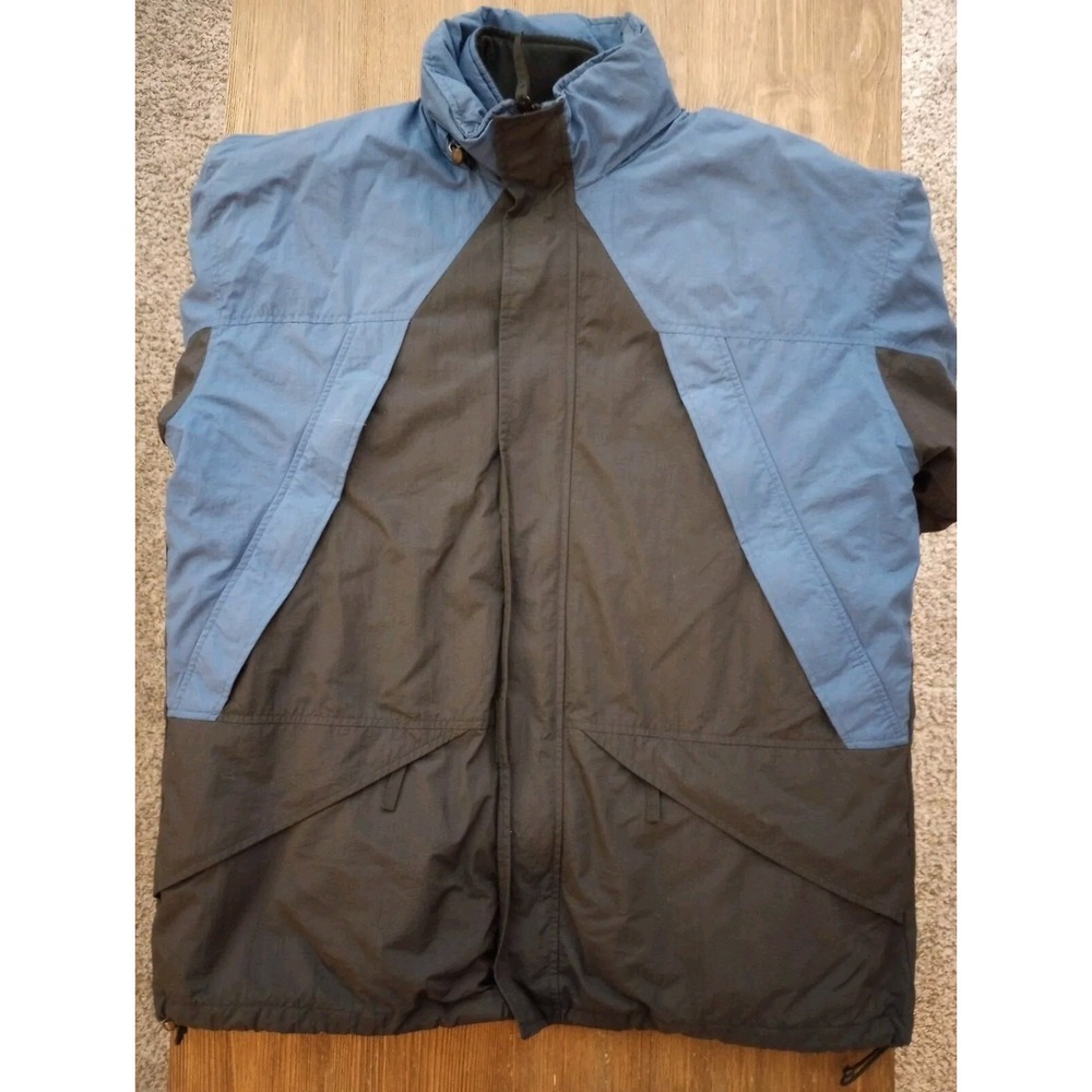 Lands' End 2-IN-1 Convertible‎ Winter Coat Jacket Black Blue Men's Large 42-44